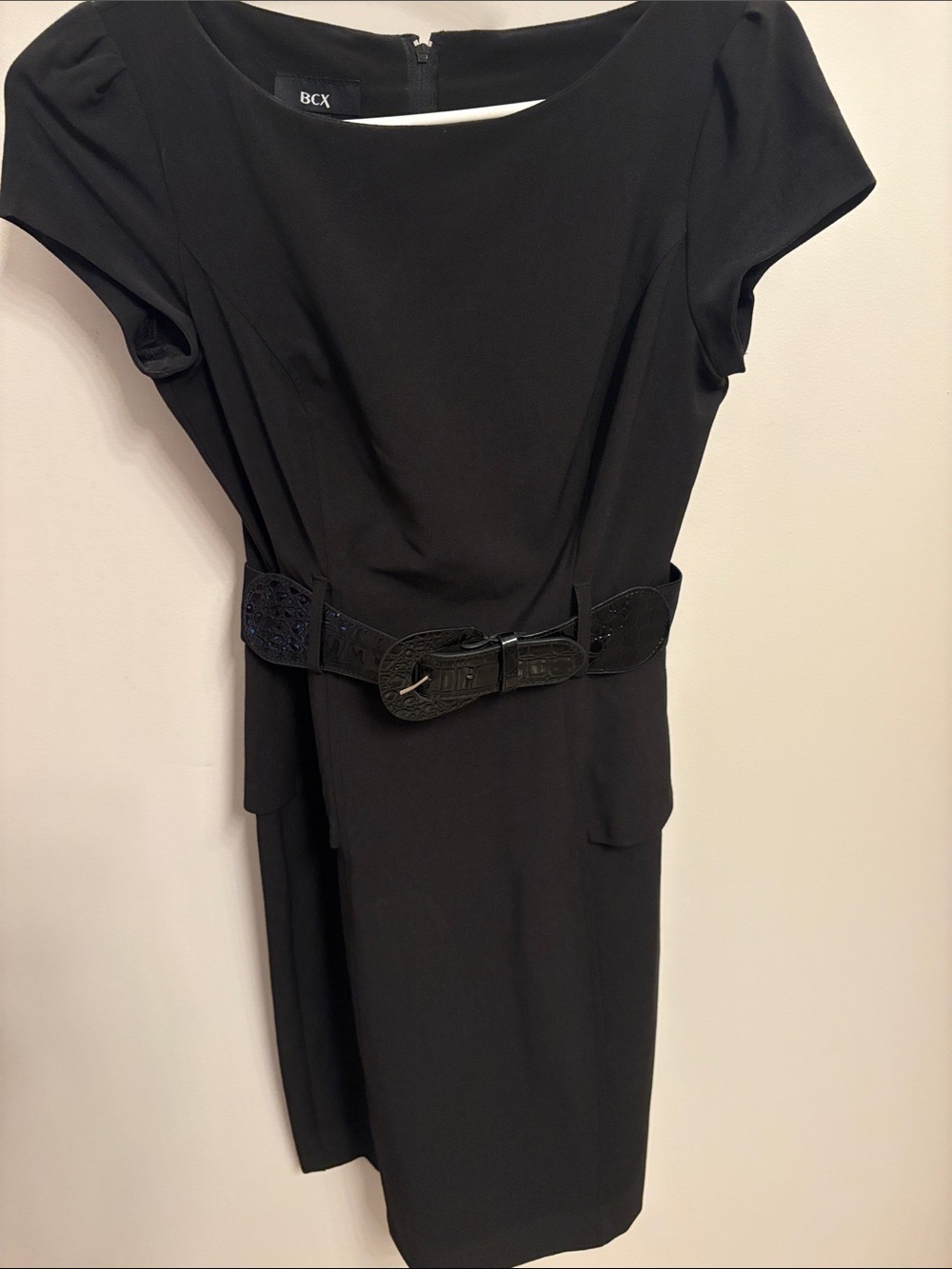 BCX Black Belted Midi Dress